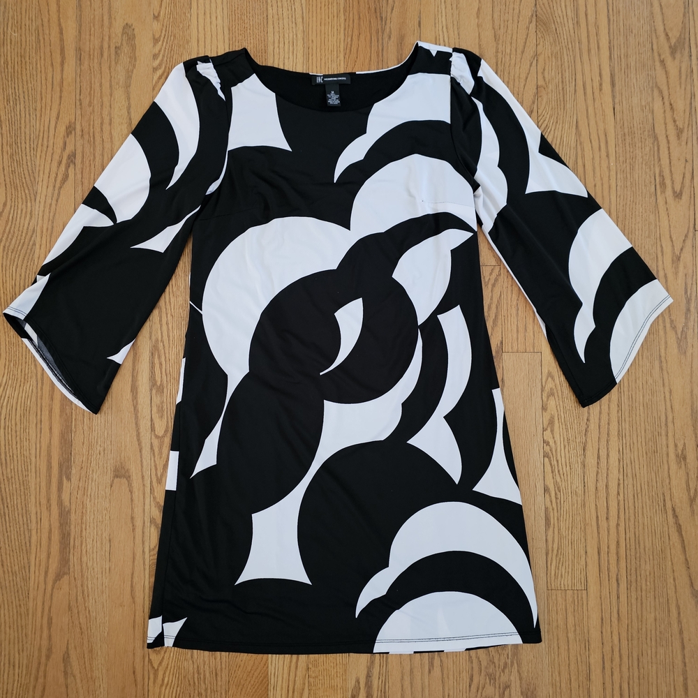 INC Elegant Black and White Women's Mini Dress Size M